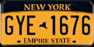 NY license plate GYE1676