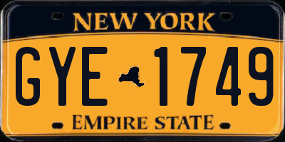 NY license plate GYE1749