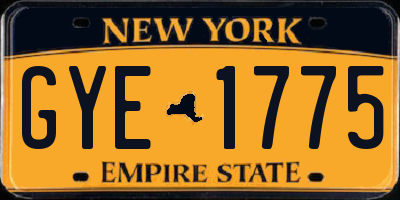 NY license plate GYE1775