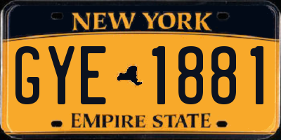 NY license plate GYE1881