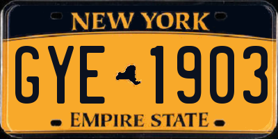 NY license plate GYE1903