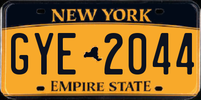 NY license plate GYE2044