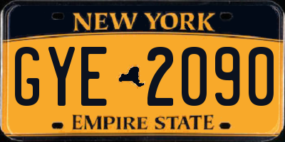 NY license plate GYE2090