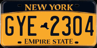 NY license plate GYE2304