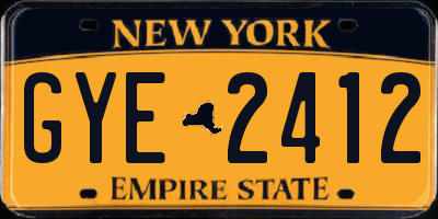 NY license plate GYE2412