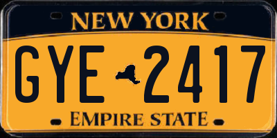NY license plate GYE2417