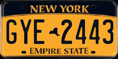NY license plate GYE2443