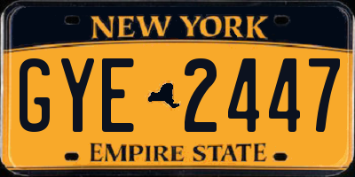 NY license plate GYE2447