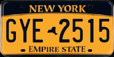 NY license plate GYE2515