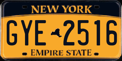 NY license plate GYE2516