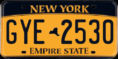 NY license plate GYE2530