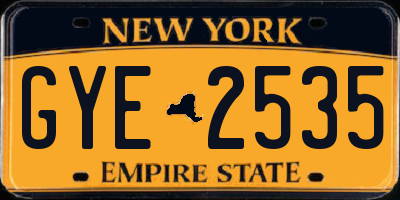 NY license plate GYE2535