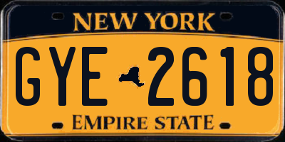 NY license plate GYE2618