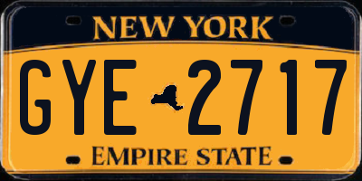 NY license plate GYE2717