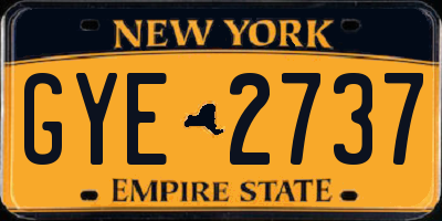 NY license plate GYE2737