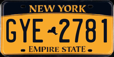 NY license plate GYE2781