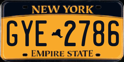 NY license plate GYE2786