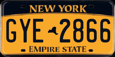 NY license plate GYE2866
