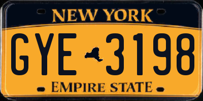 NY license plate GYE3198