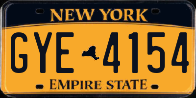 NY license plate GYE4154