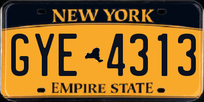 NY license plate GYE4313