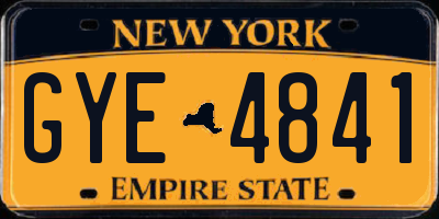 NY license plate GYE4841