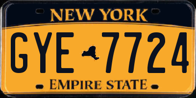 NY license plate GYE7724