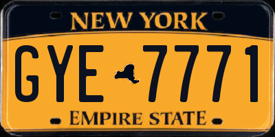 NY license plate GYE7771