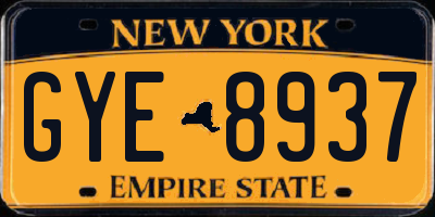 NY license plate GYE8937