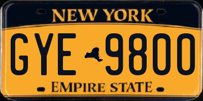 NY license plate GYE9800