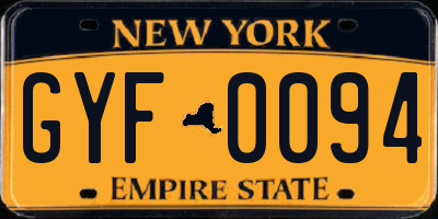NY license plate GYF0094