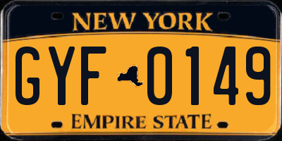NY license plate GYF0149