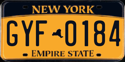 NY license plate GYF0184