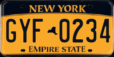 NY license plate GYF0234