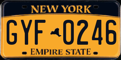 NY license plate GYF0246