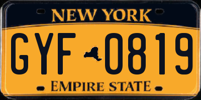 NY license plate GYF0819