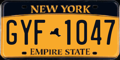 NY license plate GYF1047