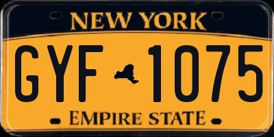 NY license plate GYF1075