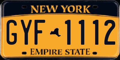 NY license plate GYF1112