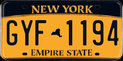 NY license plate GYF1194
