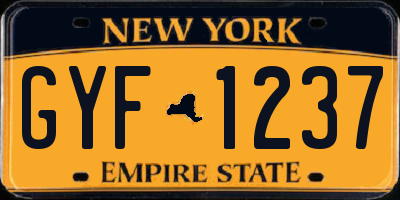 NY license plate GYF1237