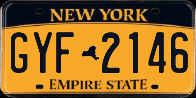 NY license plate GYF2146