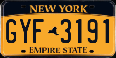 NY license plate GYF3191