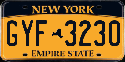 NY license plate GYF3230