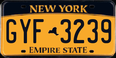 NY license plate GYF3239