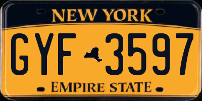 NY license plate GYF3597