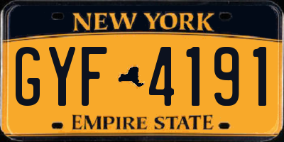 NY license plate GYF4191