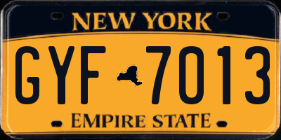 NY license plate GYF7013