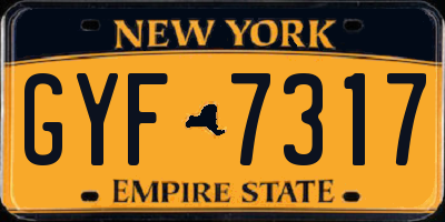 NY license plate GYF7317