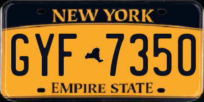 NY license plate GYF7350